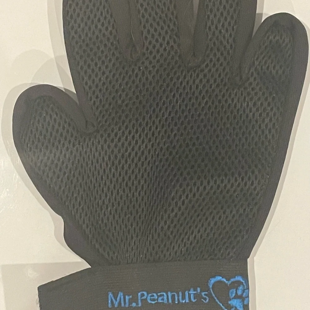 Mr. Peanut’s Pet Grooming Glove Dog Cat Deshedding Brush Blue Black